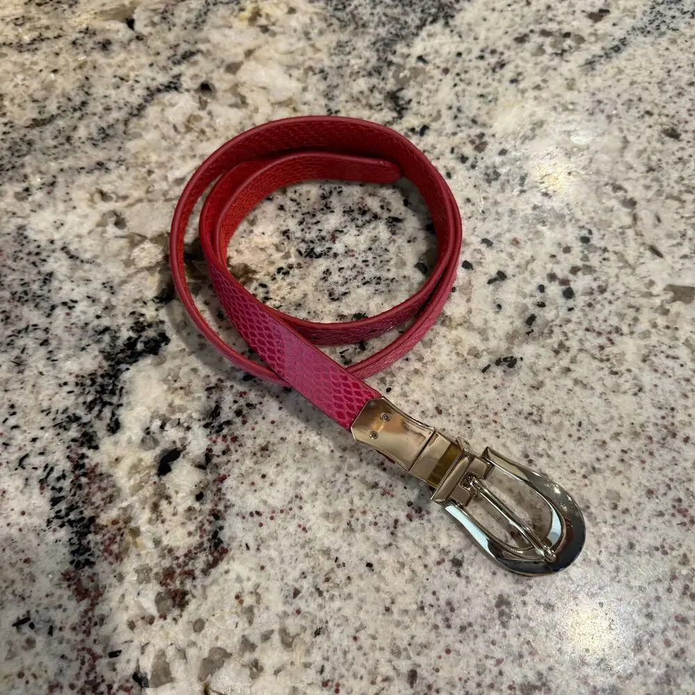 Pink Red Reversible Belt Sz L - Picture 1 of 11
